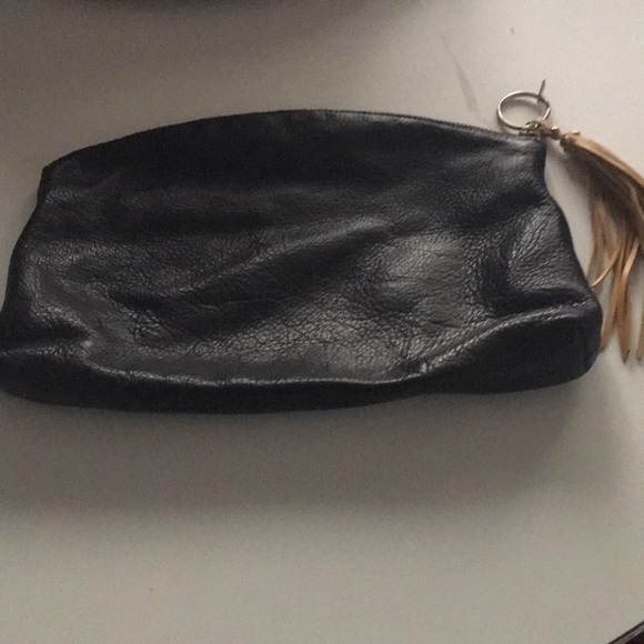 Baggu Handbags - Soft all leather black clutch